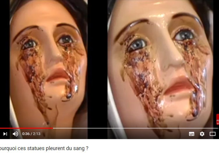 Ces statues de marie qui pleurent des larmes de sang