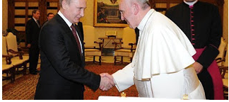 Poutine vatican et medaillon l ange de la paix
