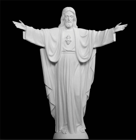 Statue jesus christ sacre coeur dieu fait homme de la sainte trinite